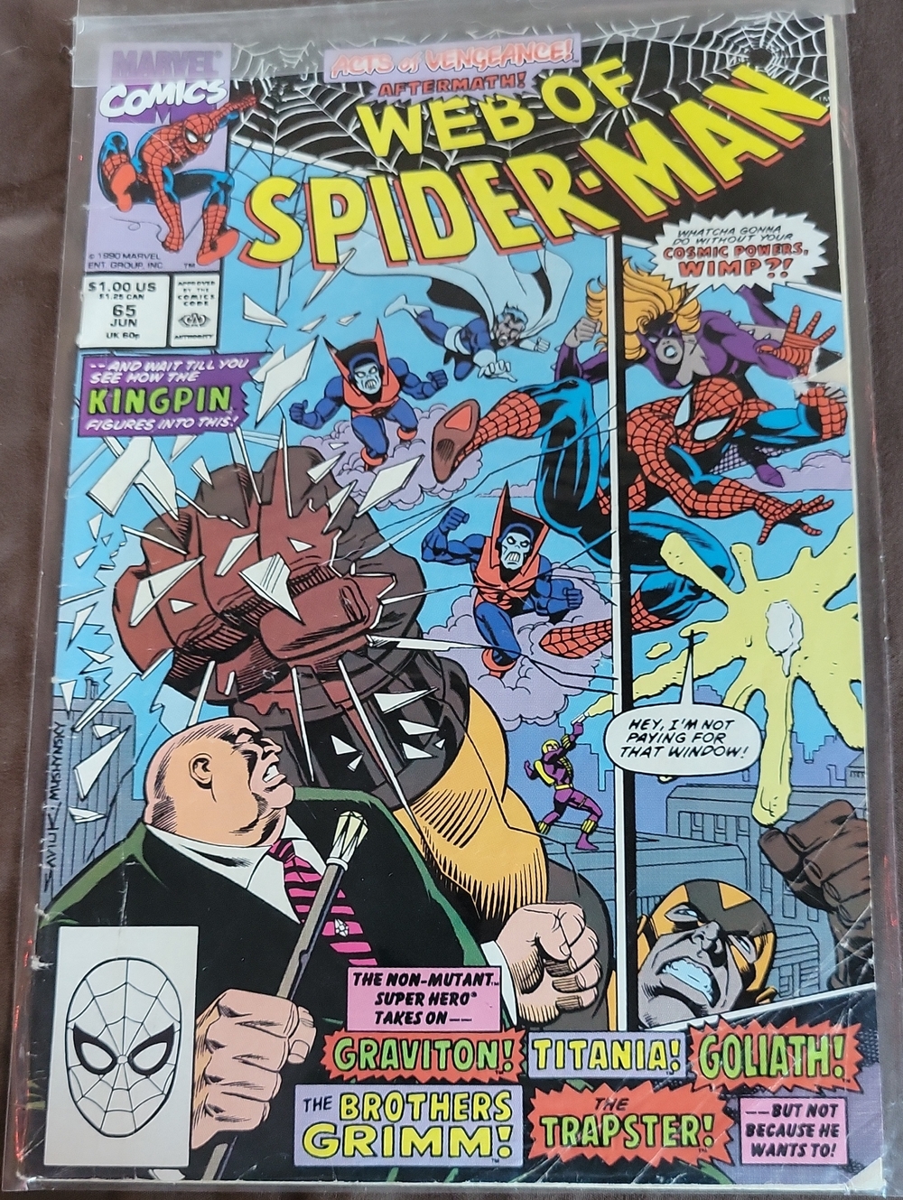 Marvel Spider-Man Comic Cover — Yellow, Blue, Red, Purple